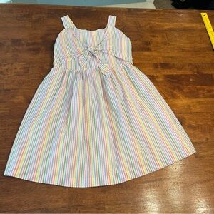 Bonnie Jean Pastel seersucker Striped Kids Dress size 10 multicolor
